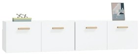 Mobili parete 2 pz bianco lucido 80x35x36,5cm legno multistrato