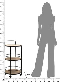 Tavolino da servizio in metallo su ruote 41,5x40 cm Arex – Mauro Ferretti