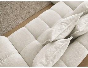 Divano angolare bianco allungabile e con contenitore (penisola a sinistra/a L) con rivestimento in ciniglia Everest – Bobochic Paris