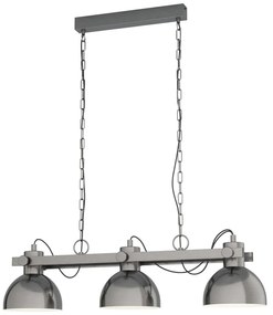 Lampadario Industriale Lubenham nichel 3x E27 EGLO