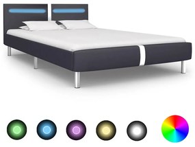 Giroletto Con Led Senza Materasso Nero 140x200 Cm Similpelle /