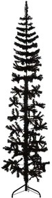 Albero Natale Artificiale Sottile A Metà E Supporto Nero 240 Cm /