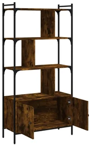Libreria con ante rovere fumo 76,5x30x154,5cm legno multistrato