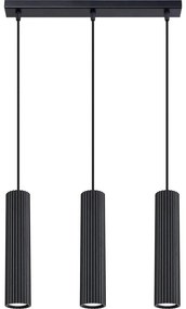 Sollux SL.1575 - Lampadario a sospensione con filo KARBON 3xGU10/10W/230V nero