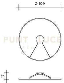 Anello lampada da soffitto nero verniciato diam.109cm 2700k 3832lm...