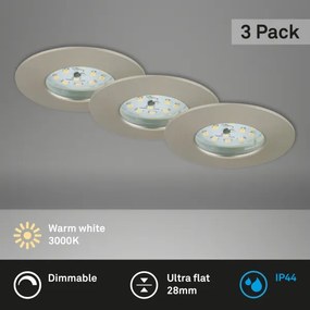 Briloner 7231-032-SET 3x Lampada LED dimmerabile da bagno LED/5,5W/230V IP44
