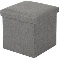 Pouf contenitore quadrato 30x30x30 cm grigio scuro