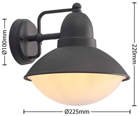 Applique Esterno Nordica Urban Alluminio Nero Bianco 1 Luce E27 Ip44