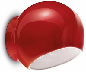 Applique Vintage Decò Ayrton Ceramica Rosso 1 Luce E27