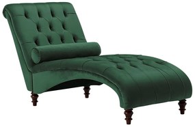 Chaise longue in velluto color verde scuro MURET Beliani