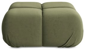 Poggiapiedi componibile verde chiaro con rivestimento in velluto Lokua – Makamii