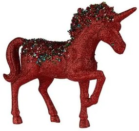 Statua Decorativa Unicorno 9,5 x 31 x 40 cm Rosso Azzurro Plastica