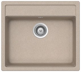 Lavello integrato 1 vasca DELINIA Onega quarzo L 51 x L 57 cm sabbia