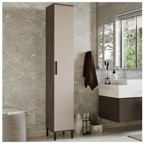 Colonna Da Bagno Multiuso 30x30x184 Cm Visone Cotton E Legno Nadia