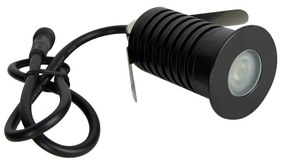 Faretto Segnapasso LED 3W IP67 Nero Professional Colore Bianco Naturale 4.000K