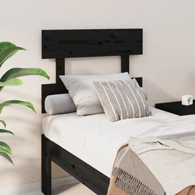 Testiera Per Letto Nera 103,5x3x81 Cm İn Legno Massello Di Pino /