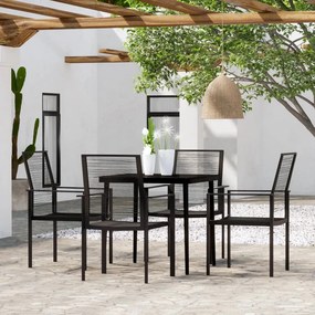 Set Mobili da Pranzo per Giardino 5 pz Nero