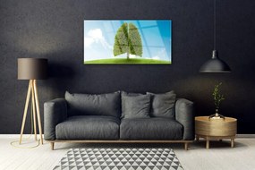 Quadro acrilico Erba, albero, polmoni, natura 100x50 cm