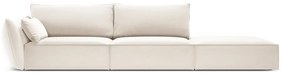 Divano beige con penisola a sinistra con rivestimento in velluto 264 cm Vanda – Mazzini Sofas