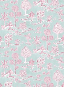Osborne & Little Tapete Karuna - Aqua/ Raspberry
