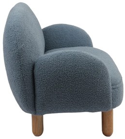 Poltrona per bambini blu con rivestimento in bouclé Rocky – Vipack