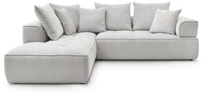 Divano angolare grigio chiaro (penisola a sinistra/a L) con rivestimento in ciniglia Whesley – Bobochic Paris