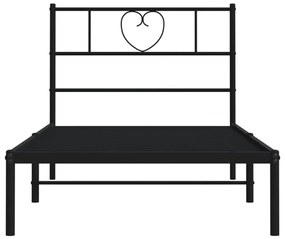 Giroletto con testiera in metallo nero 90x200 cm