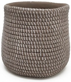 Vaso decorativo SIMILSACCHETTO in resina marrone H 24 cm