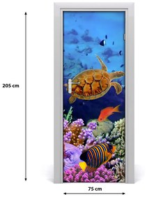 Poster adesivo per porta Barriera corallina 75x205 cm