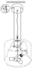 Eglo 31608 - Lampadario a sospensione con filo MASERLO 3xE27/60W/230V