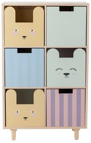 Cassettiera bassa per bambini in legno massiccio di pavlovnia in colore naturale 25,5x88,5 cm Calle - Bloomingville Mini