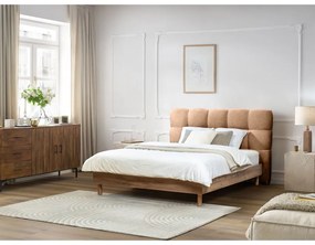 Letto matrimoniale imbottito rosa chiaro rete inclusa 180x200 cm Kumo - Bobochic Paris