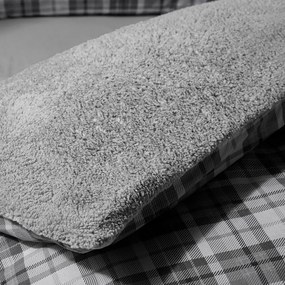 Set copripiumino e federa grigio in sherpa per letto matrimoniale 200x200 cm Cosy Sherpa Check – Catherine Lansfield