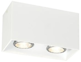 Faretto da incasso di design bianco 2 luci GU10 50 mm - Qubo