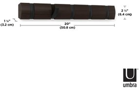 Attaccapanni da parete marrone scuro legno di pioppo Flip - Umbra