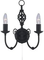 Applique Industrial-Nordico Zanzibar Acciaio Nero 2 Luci E14