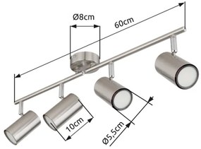 Globo 57914-4N - Faretto ALLVI 4xGU10/25W/230V cromo