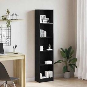 Libreria Rovere Nero 40x24x176 Cm İn Legno Multistrato /