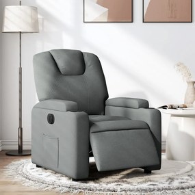 Poltrona Elettrica Reclinabile Grigio Scuro İn Tessuto /