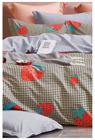 Biancheria da letto in cotone renforcé per letto singolo/per letto esteso con lenzuolo incluso/3 pezzi 160x220 cm Strawberry – Mila Home