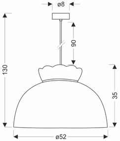 Lampadario a sospensione con filo ROSSINI 1xE27/40W/230V