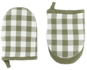 Set di guanti da forno in cotone 2 pz Gingham – Tiseco Home Studio
