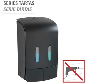 Dispenser di sapone in plastica nero da parete 0,96 l Tartas - Wenko