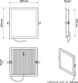 Pannello LED Quadrato 24W foro da 250 a 280mm CCT Bianco Variabile - LEDISENS Colore Bianco Variabile CCT