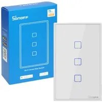 SONOFF T2US3C-TX Interruttore 3 Touch WIFI Parete Interruttore Luce Senza Fili 3 Gang Interruttore di Tempo 433 RF Controllo Remoto di Lampadine Compatibile con Alexa, Google Home