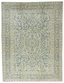 Kashan Tappeto 400x310 Verde (Iran) Annodato A Mano