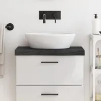 Piano Bagno Grigio Scuro 60x30x6 cm Legno Massello Trattato 3156199