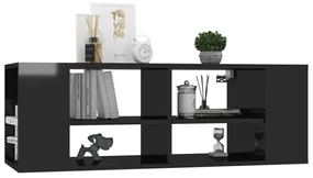 Armadietto tv da parete nero lucido 102x35x35 cm in truciolato