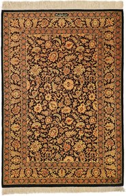 Ghom Tappeto persiano 120x80 Nero (Iran) Annodato A Mano