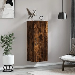 Mobile a parete rovere fumo 34,5x34x90 cm in legno multistrato